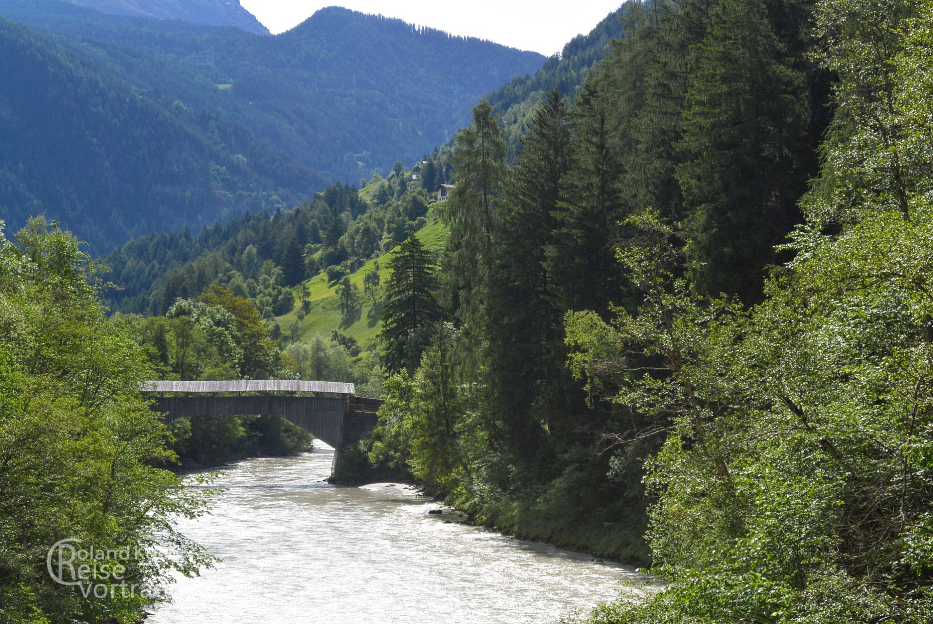 mit Kindern per Rad über die Alpen, Via Claudia Augusta, Alte Holzbrücke am Inn